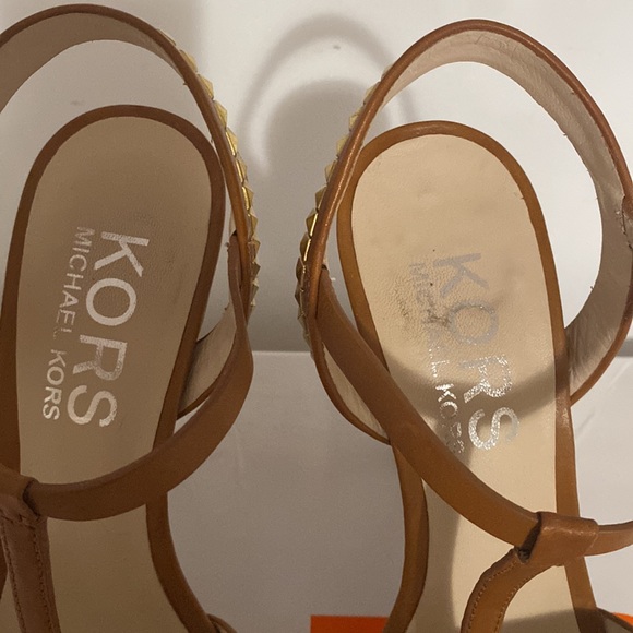 Kors by Michael Kors cognac open toe platform pump.  SALE! - Picture 5 of 11